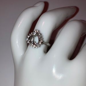 14K White Gold Diamonds  Open Heart Ring